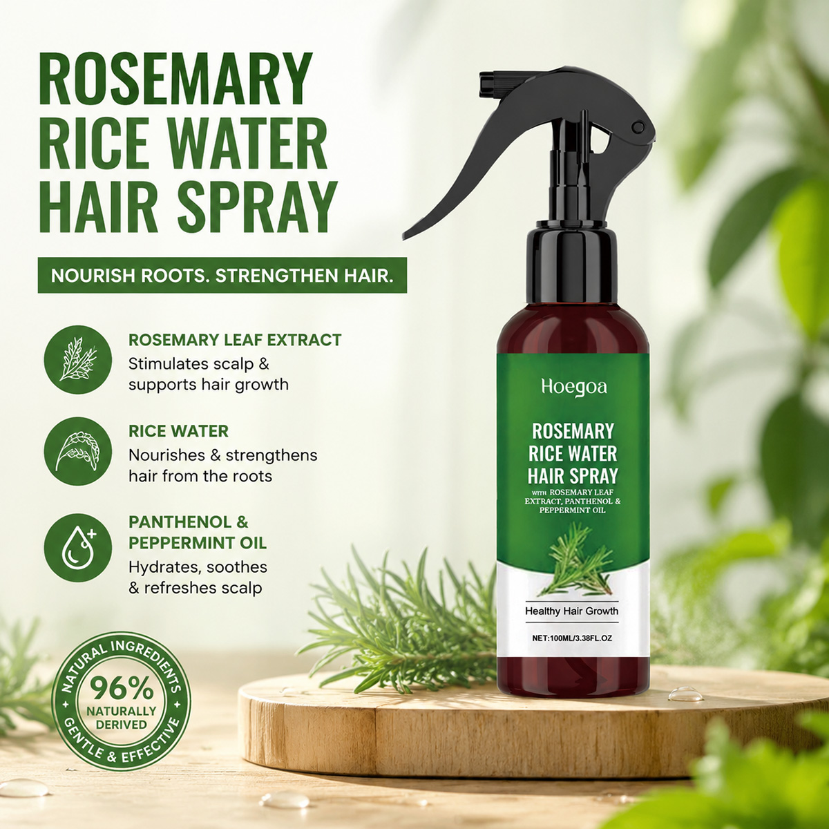 Rose Water Spray - Спрей для волос с розмарином и
